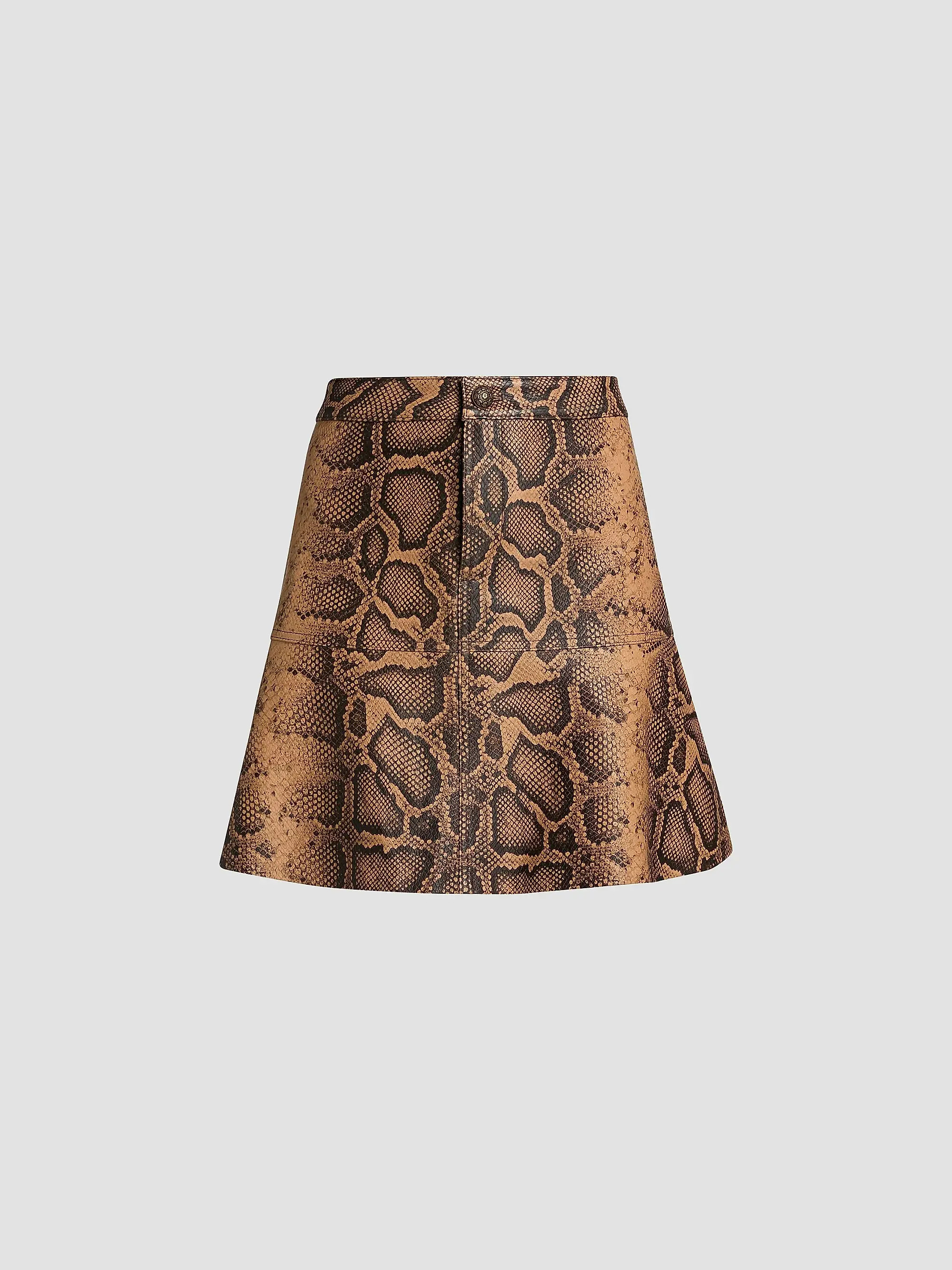 Addie Snake Leather A-Line Miniskirt | Saks Fifth Avenue