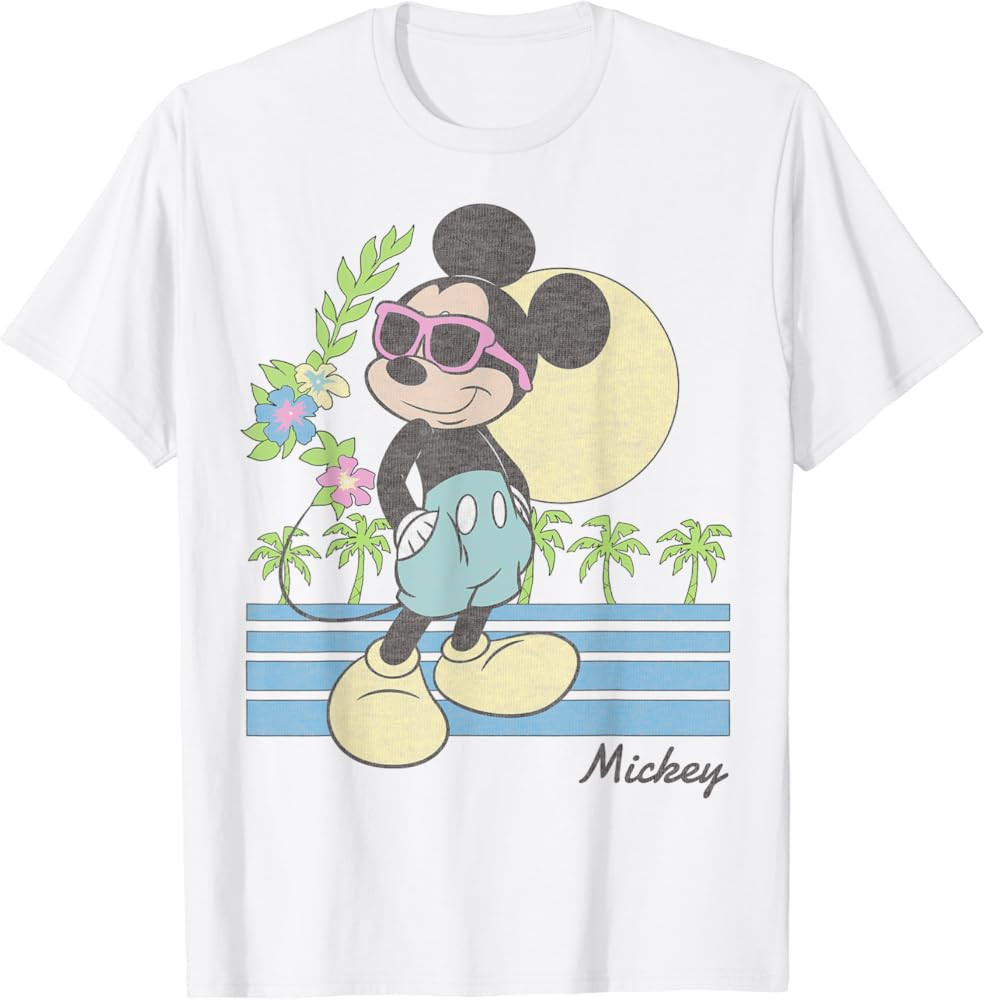 Disney Mickey And Friends Mickey Retro Beach T-Shirt | Amazon (US)