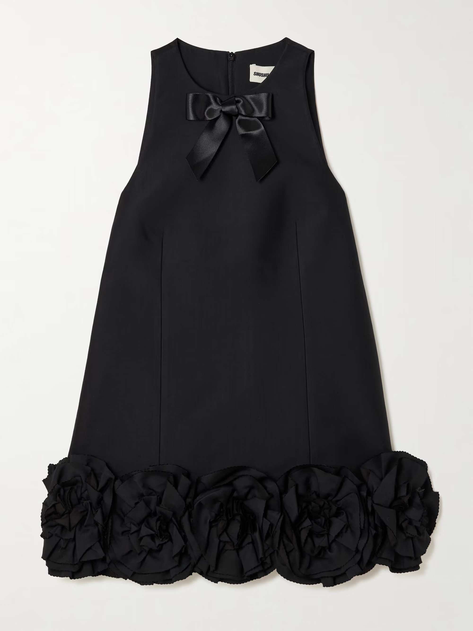Appliquéd bow-embellished twill mini dress | NET-A-PORTER (UK & EU)