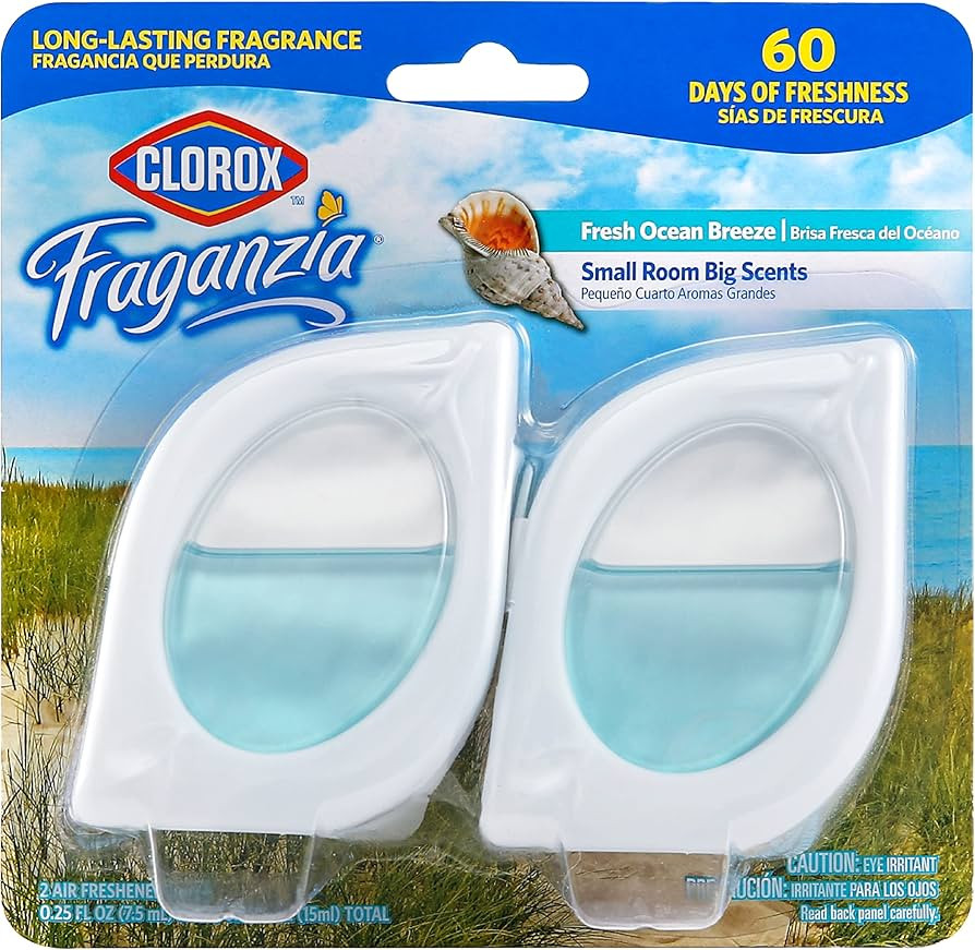 Clorox Fraganzia Small Room Air Freshener in Fresh Ocean Breeze, 2ct | Peel & Place Air Freshener... | Amazon (US)