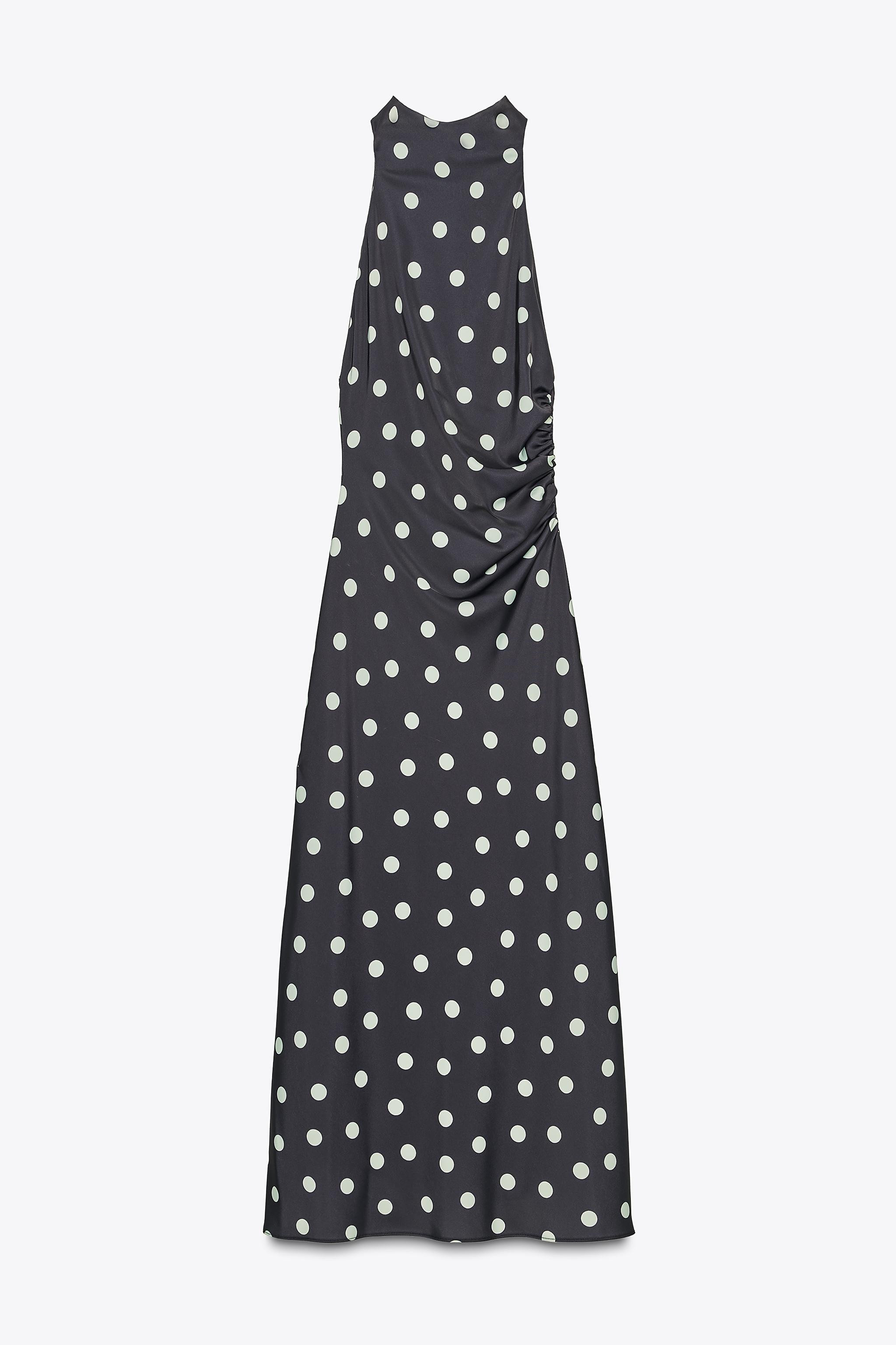 POLKA DOT SATIN MIDI DRESS | Zara UK