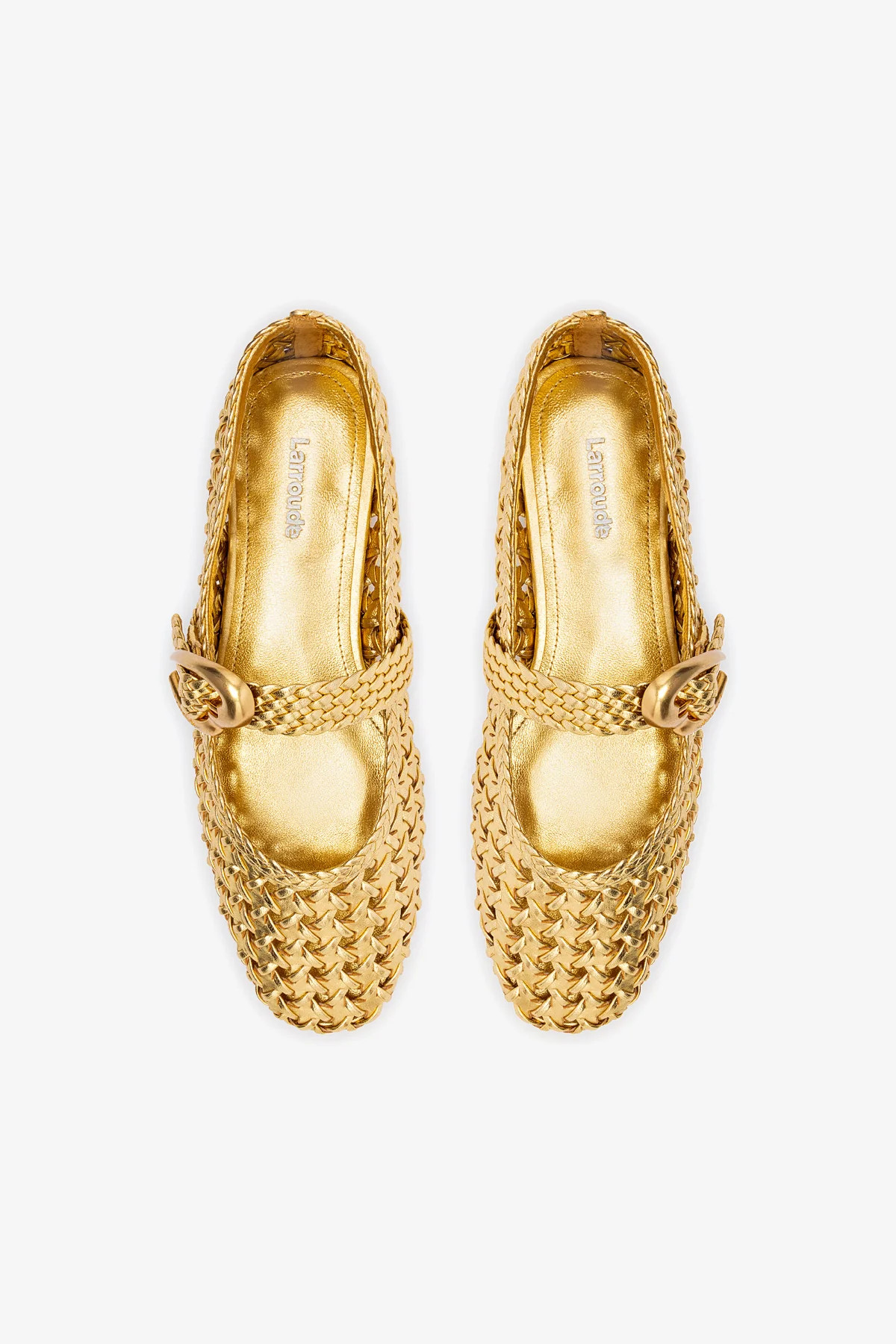 Verona New Macrame In Gold Metallic Leather | Larroude