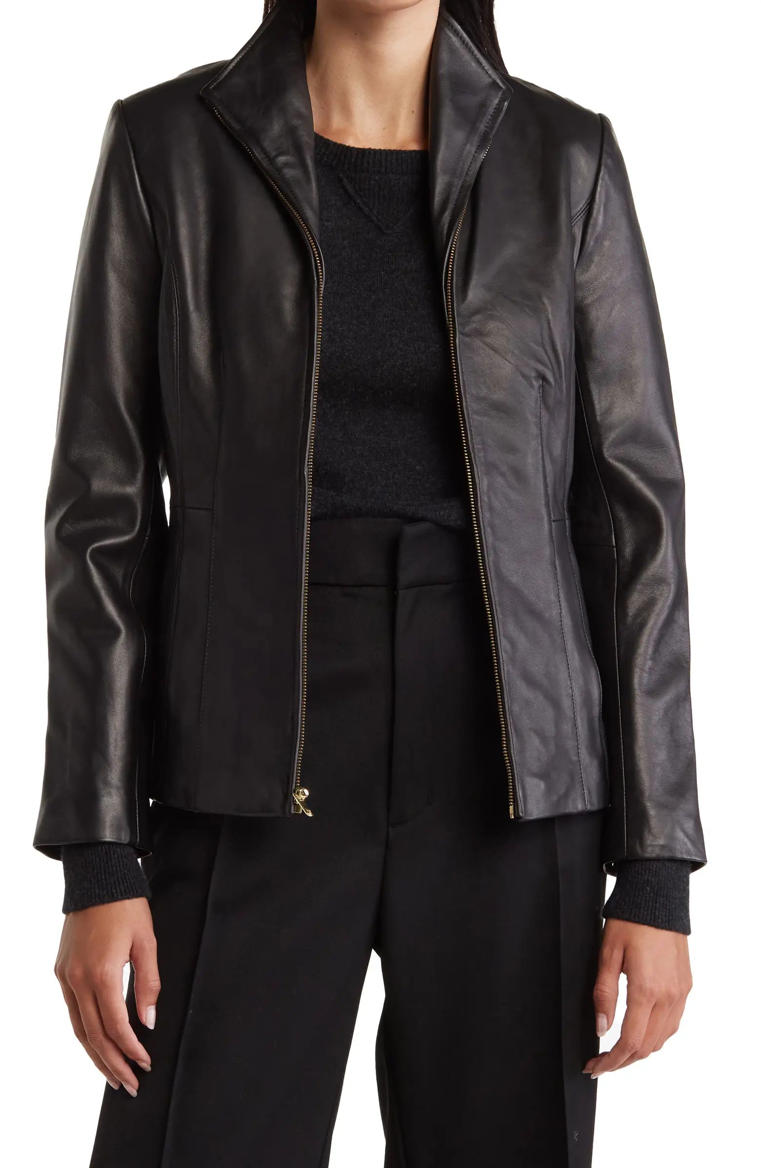 Wing Collar Leather Jacket | Nordstrom Rack
