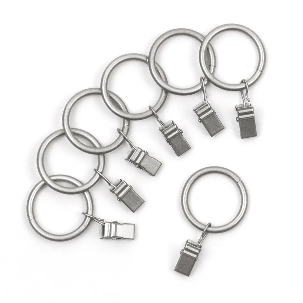 Mainstays Curtain Clip Rings Nickel, Set of Seven | Walmart (US)