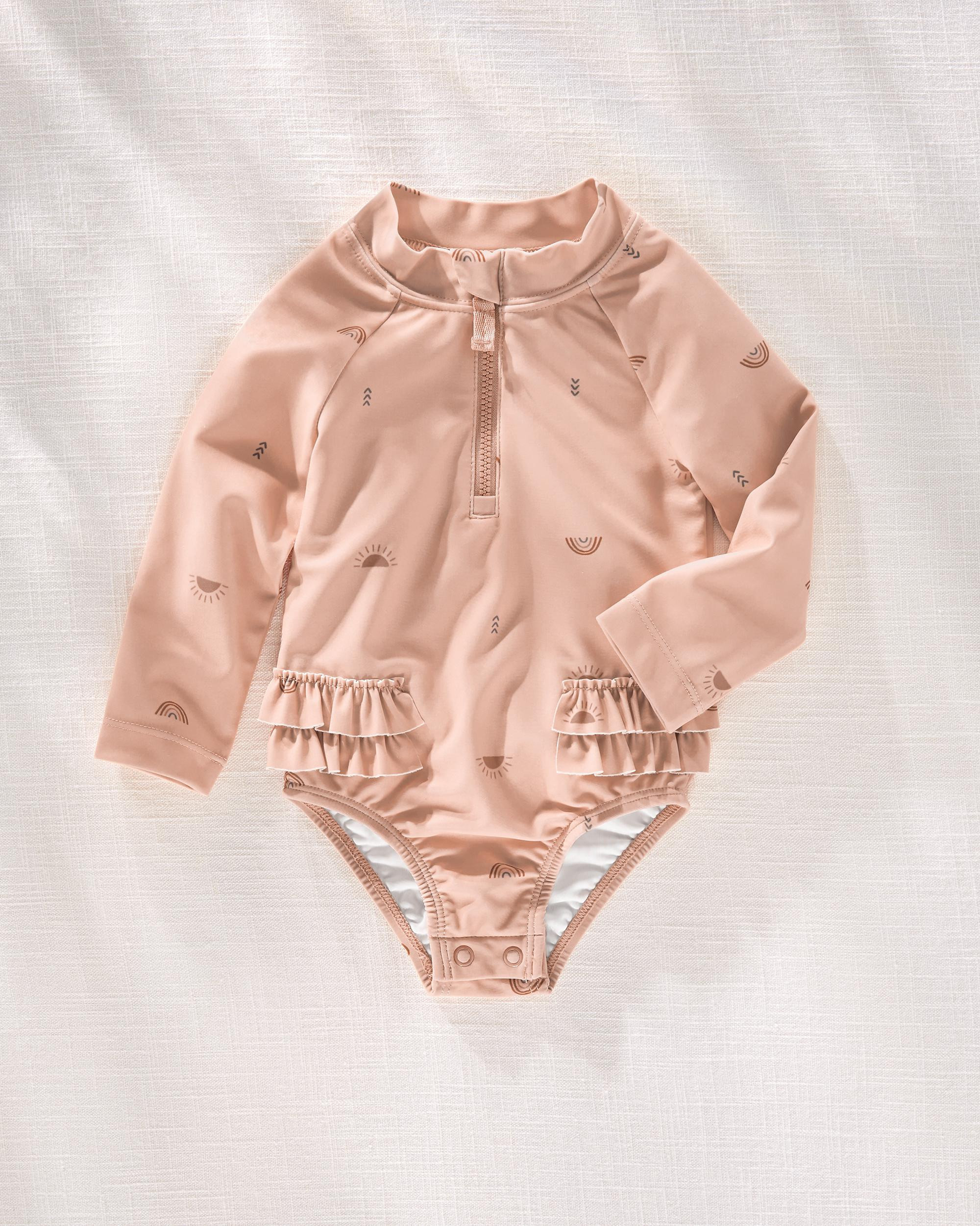 Baby Hilary Duff Rays And Rainbows Ruffle 1-Piece Rashguard | Carter's