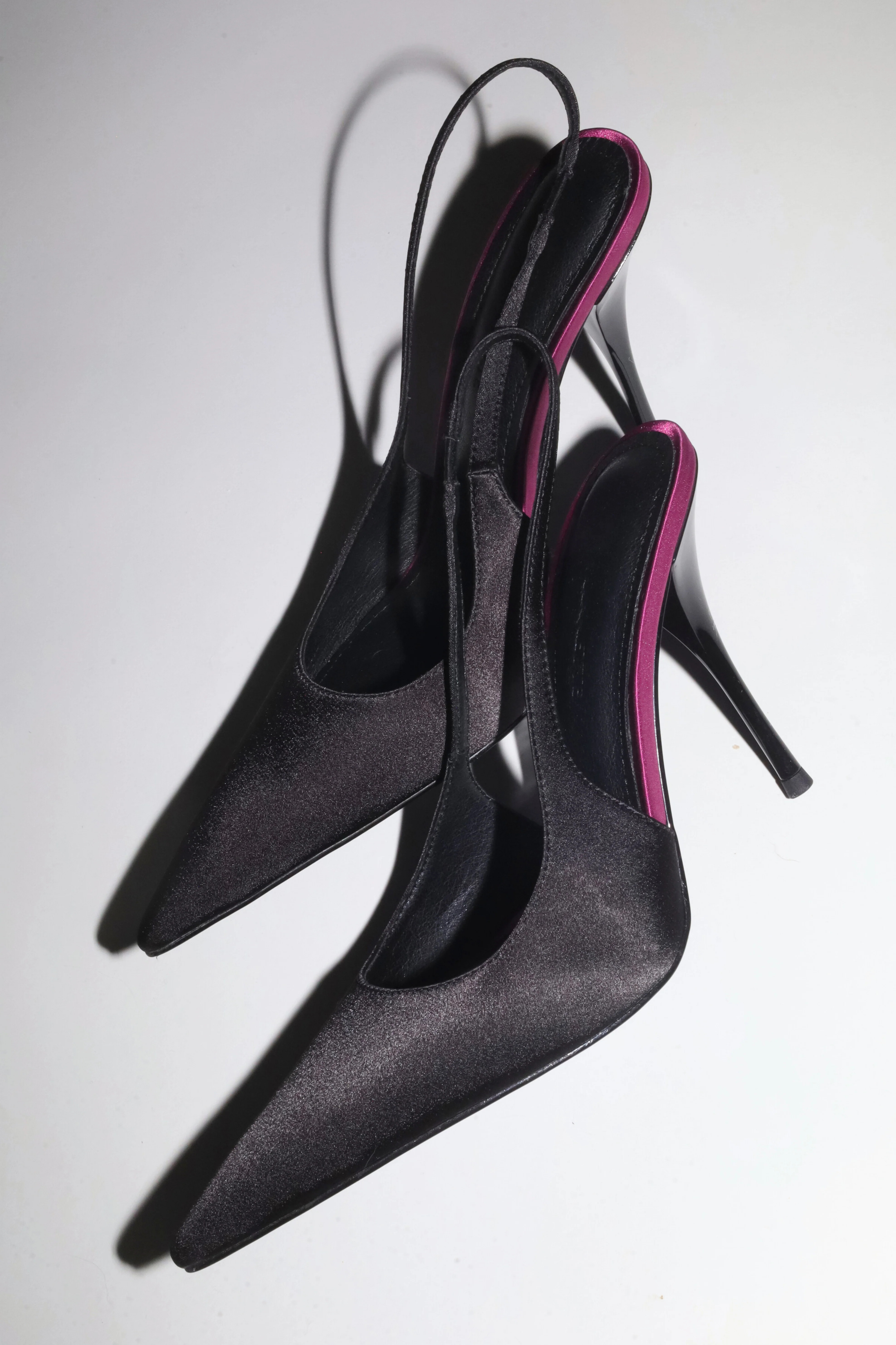 Kylie Black Satin Slingback 105 mm | CULT OF COQUETTE