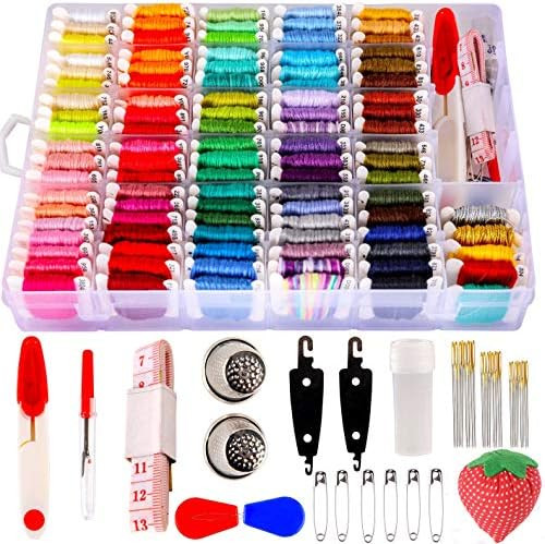 YITOHOP 200pcs+ Embroidery Floss kit, Friendship Bracelet String Kit with Organizer Box-Included ... | Amazon (US)
