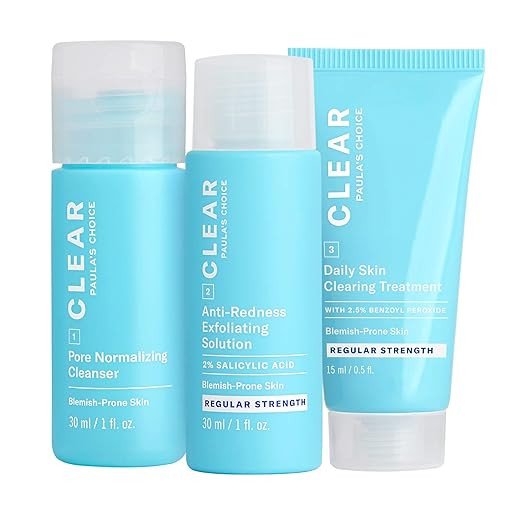 Paula's Choice CLEAR 3-Piece Acne Kit, Includes Daily Cleanser, 2% Salicylic Acid Exfoliant & Ben... | Amazon (US)