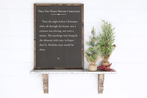 Twas the Night Before Christmas Sign | Christmas Decor | Book Page Sign | Wood Sign | Farmhouse S... | Etsy (US)