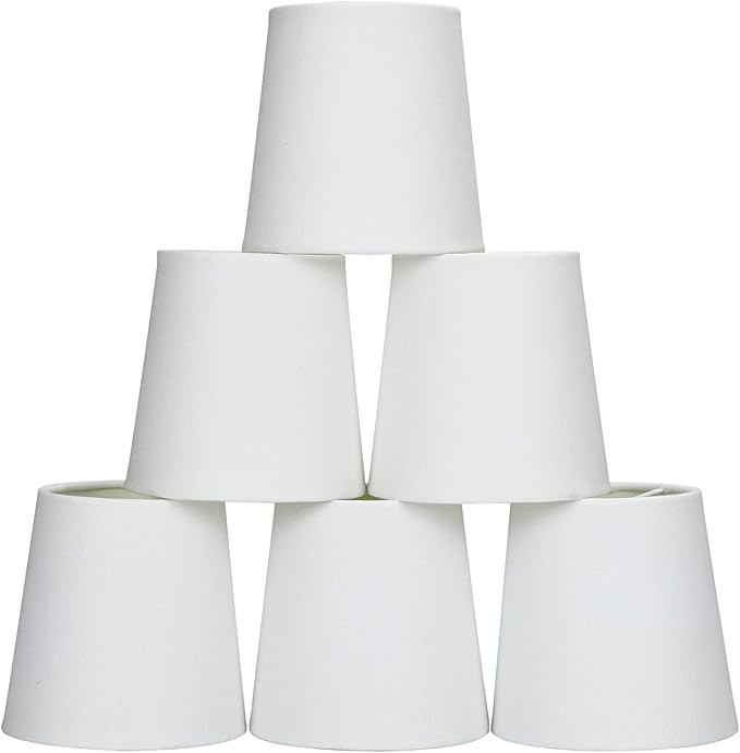 LAMPWELL VALO Clip-on Chandelier Fabric Lamp Shades,Set of 6,Small Barrel,5.2"×4"×H5.2",Linen, ... | Amazon (US)