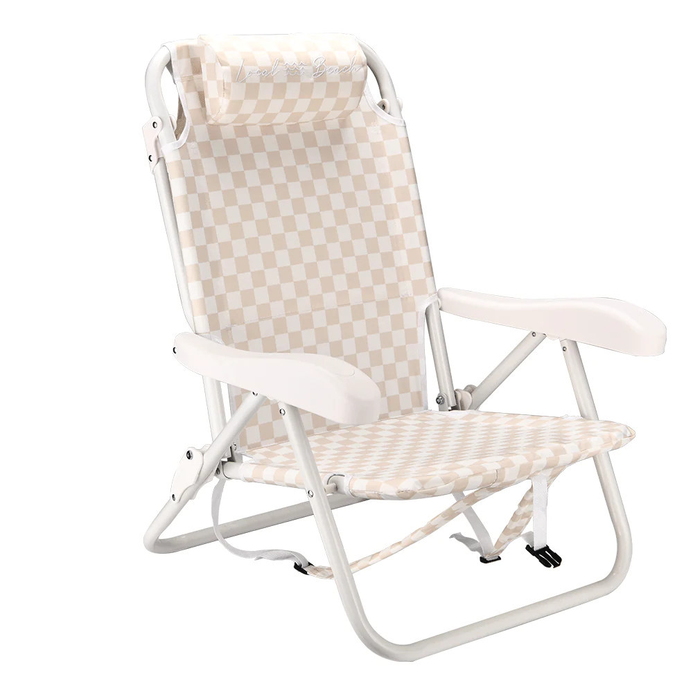 Checker Backpack Chair Sand | Local Beach