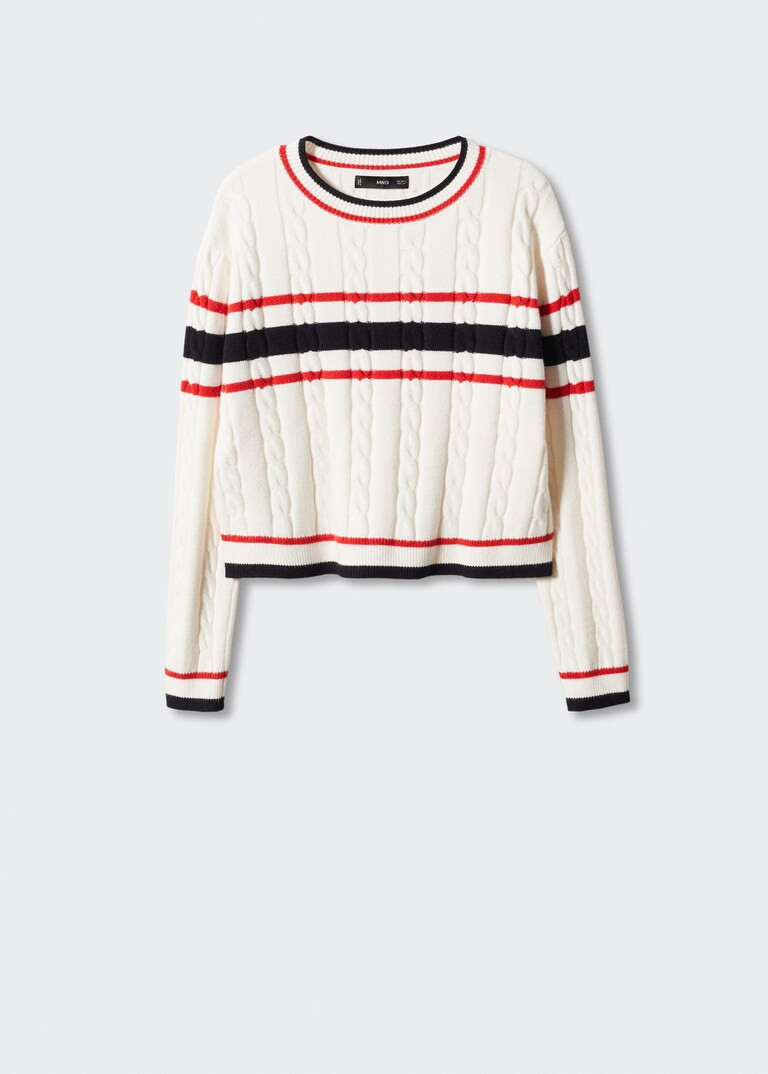 Braided jumper with striped detail | MANGO (US)