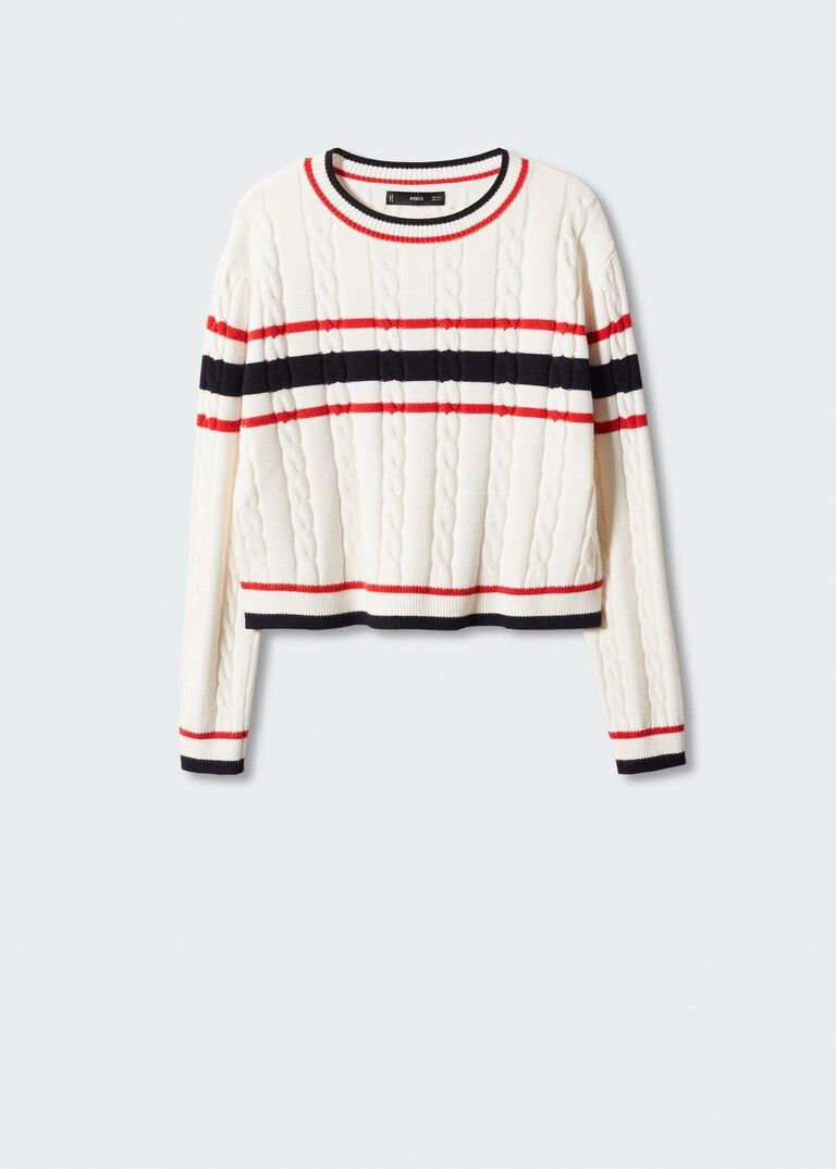 Braided jumper with striped detail | MANGO (US)