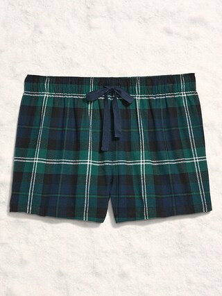 Plaid Flannel Pajama Boxer Shorts for Women | Old Navy (US)