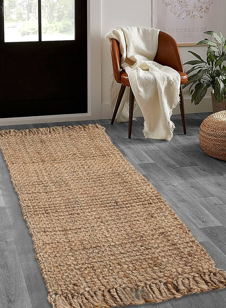 The Beer Valley Hand Woven Jute Runner Rug, 2'x5' - Natural, Reversible Farmhouse Rugs for Hallwa... | Amazon (CA)