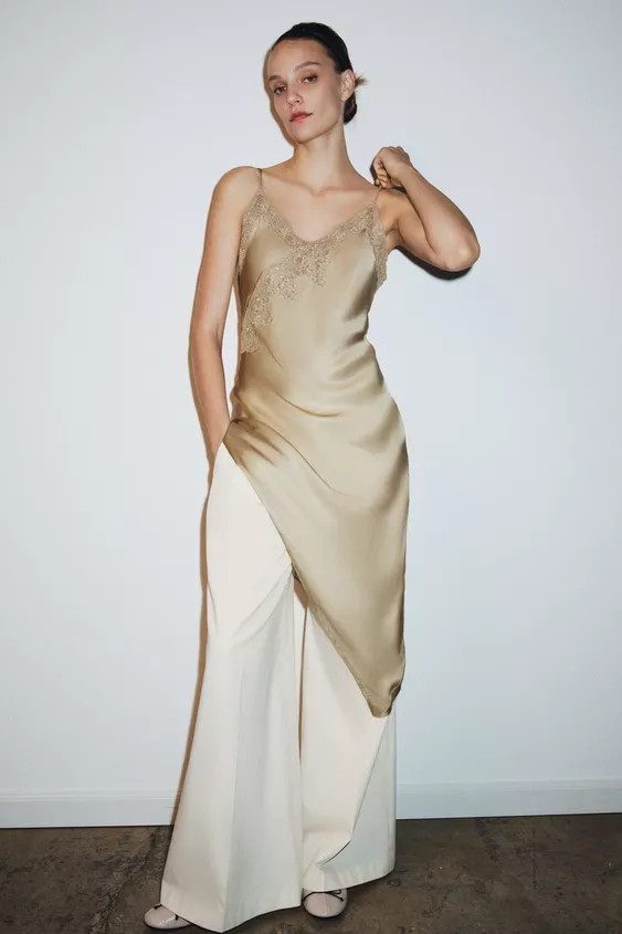ZW COLLECTION ASYMMETRIC SATIN DRESS | Zara US