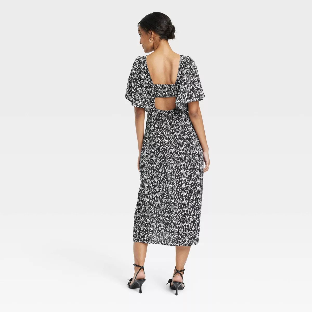Women's Crepe Flutter Short Sleeve Midi Dress - A New Day™ | Target