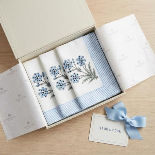 Handcrafted Hand Block Print Cloth Dinner Napkins Set of 4, Cotton – Reusable, Washable, Sustai... | Amazon (US)