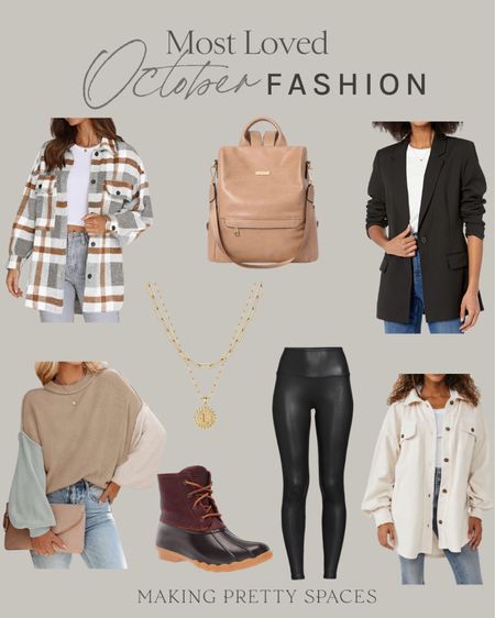 October most loved fashion!
Backpack, necklace, blazer, color block sweater, shacket, Free People, Plaid shirt, Faux leather leggings, Sperry's

#LTKstyletip #LTKbeauty #LTKshoecrush