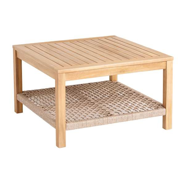 Haven Blonde Acacia Wood & Tan Rope Patio Coffee Table | At Home