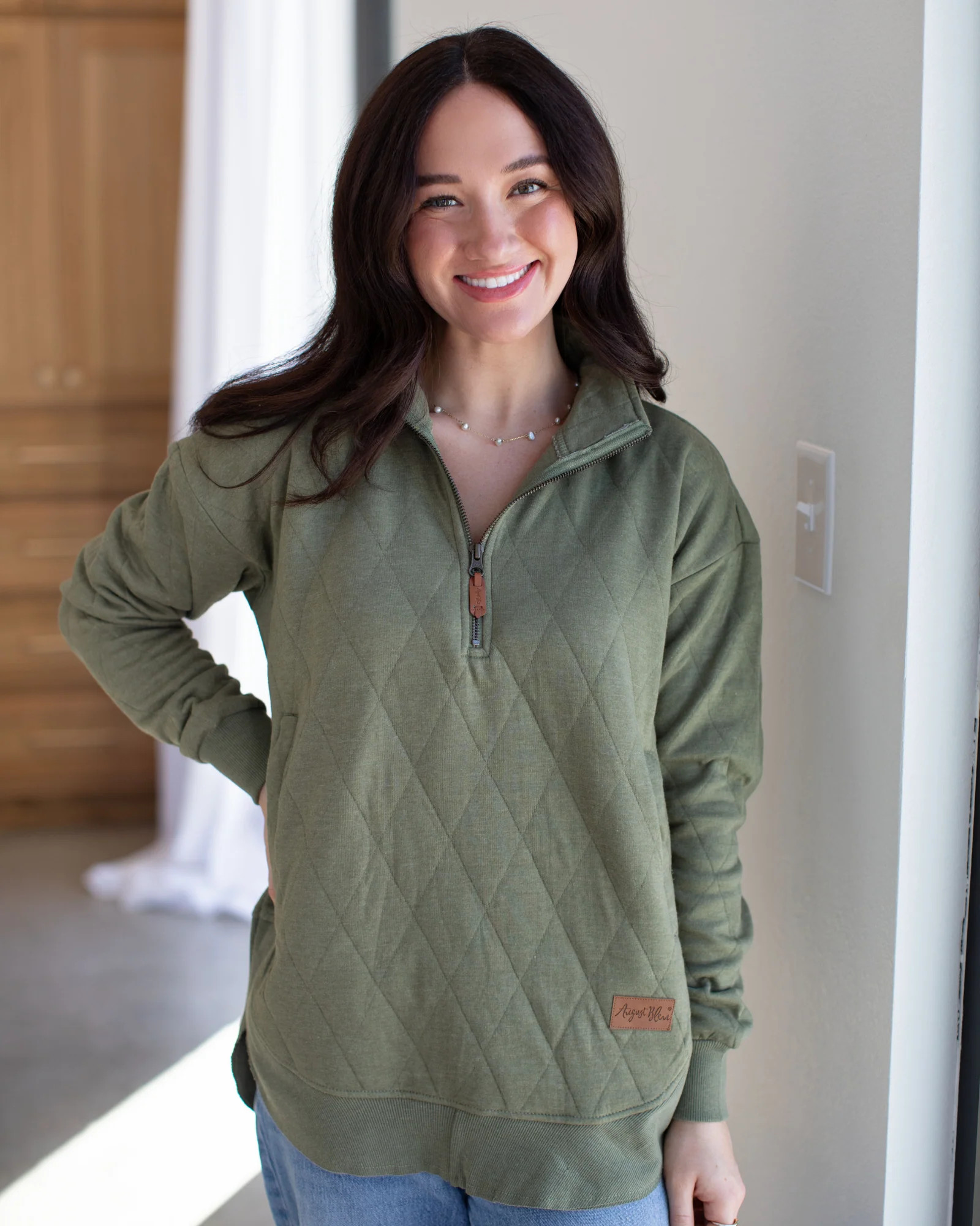 The Quilted Tommy Olive Green Small | August Bleu