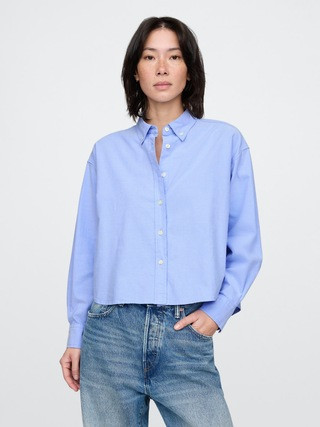 Organic Cotton Oxford Cropped Big Shirt | Gap (US)