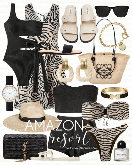 Shop these Amazon Fashion Vacation Outfit and Resortwear finds! Animal print dress, zebra print bikini swimsuit, sun hat, Loewe basket bag, straw tote, beach bag, Saint Laurent Rattan bag, Steve Madden Mariel sandals, Gucci slide sandals, tube top and shorts matching set and more! 

Follow my shop @thehouseofsequins on the @shop.LTK app to shop this post and get my exclusive app-only content!

#liketkit #LTKstyletip #LTKswim #LTKtravel
@shop.ltk
https://liketk.it/4DpgM