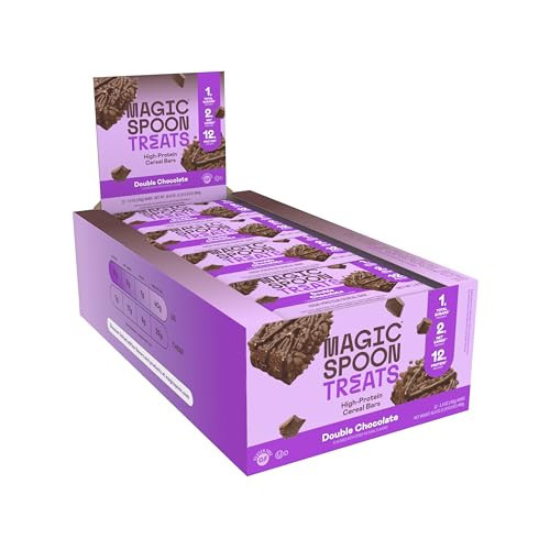 MAGIC SPOON Treats - High Protein, Low Carb, Keto Friendly, Low Sugar, Gluten Free, Crispy Protein Bar Cereal Bar, On-The-Go Healthy Snack (Double Chocolate, 12 Bars) | Amazon (US)