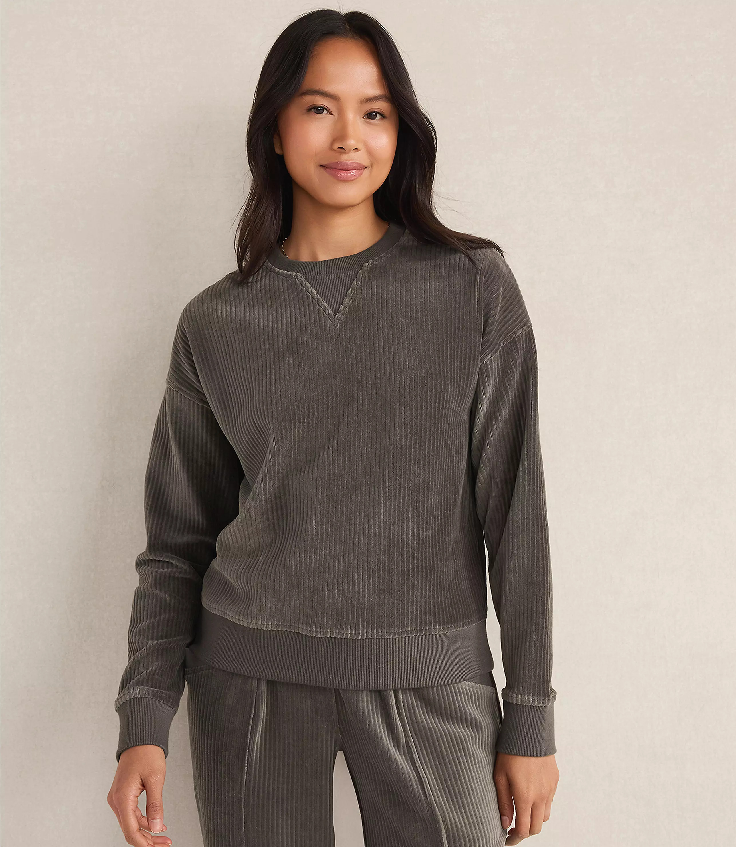 Haven Well Within Corded Velour Crewneck Pullover | LOFT