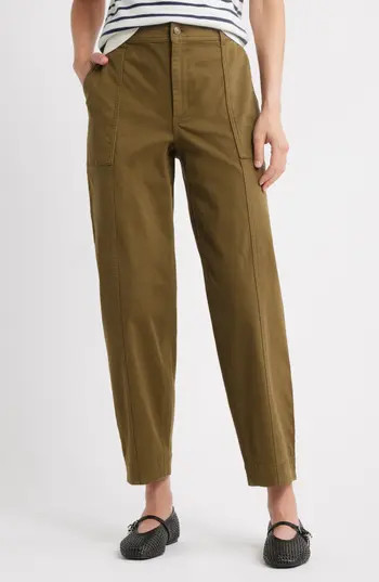 Caslon® Cotton Twill Utility Pants in Olive Dark at Nordstrom Rack, Size Medium | Nordstrom Rack