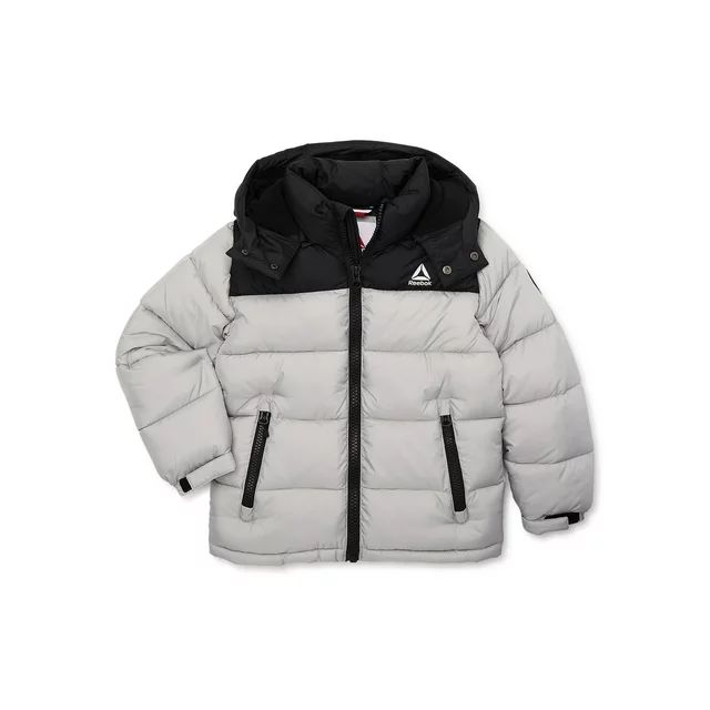 Reebok Boy’s Colorblock Hooded Heavyweight Puffer Jacket, Sizes 8-20 | Walmart (US)