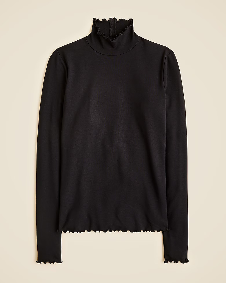 Refined rib lettuce-trim turtleneck | J. Crew US