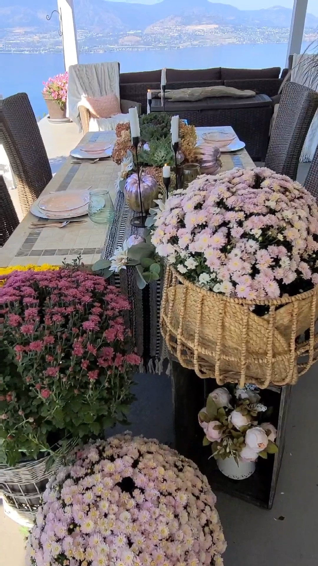 With fall in full swing what better time to create natural table settings. Head out to the garden to draw inspiration for your color scheme like the dusty rose color of faded hydrangea. Then display them in a gorgeous wood dough bowl. Keep the color scheme going with rose gold cutlery and dishes. For contrast being in navy blue in a table runner. Finish it off beautiful mums in rattan baskets and fruit crates! Happy decorating!

#LTKSeasonal #LTKStyleTip #LTKHome