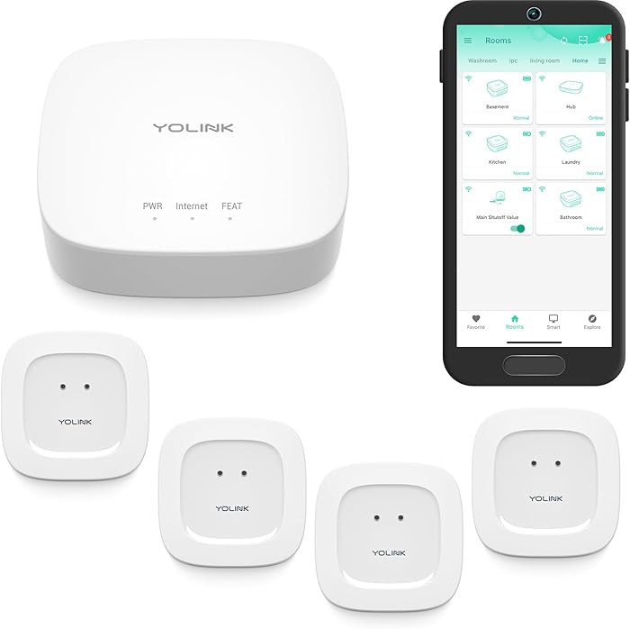 YoLink Water Leak Starter Kit: Hub + 4 Leak Sensor 1 (Silent), LoRa Long-Range, App/SMS/Email Ale... | Amazon (US)