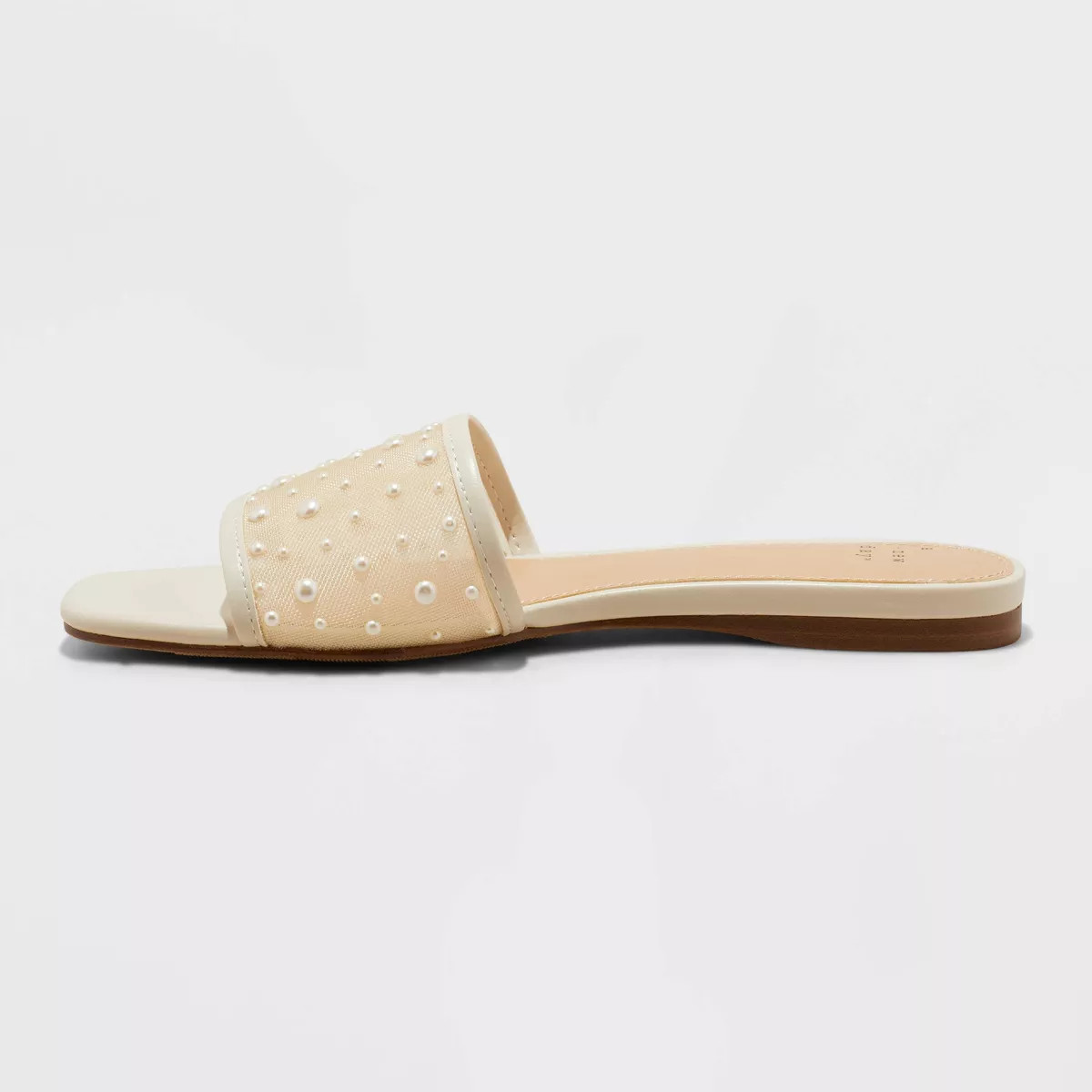 Women's Elain Pearl Mesh Slide Sandals with Memory Foam insole - A New Day™ Cream 5 | Target