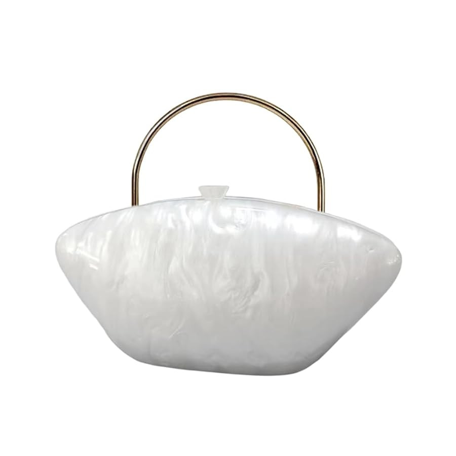Cute Acrylic Shell Shaped Clutch Purse Small Evening Handbags for Women Wedding Party Prom CrossB... | Amazon (US)