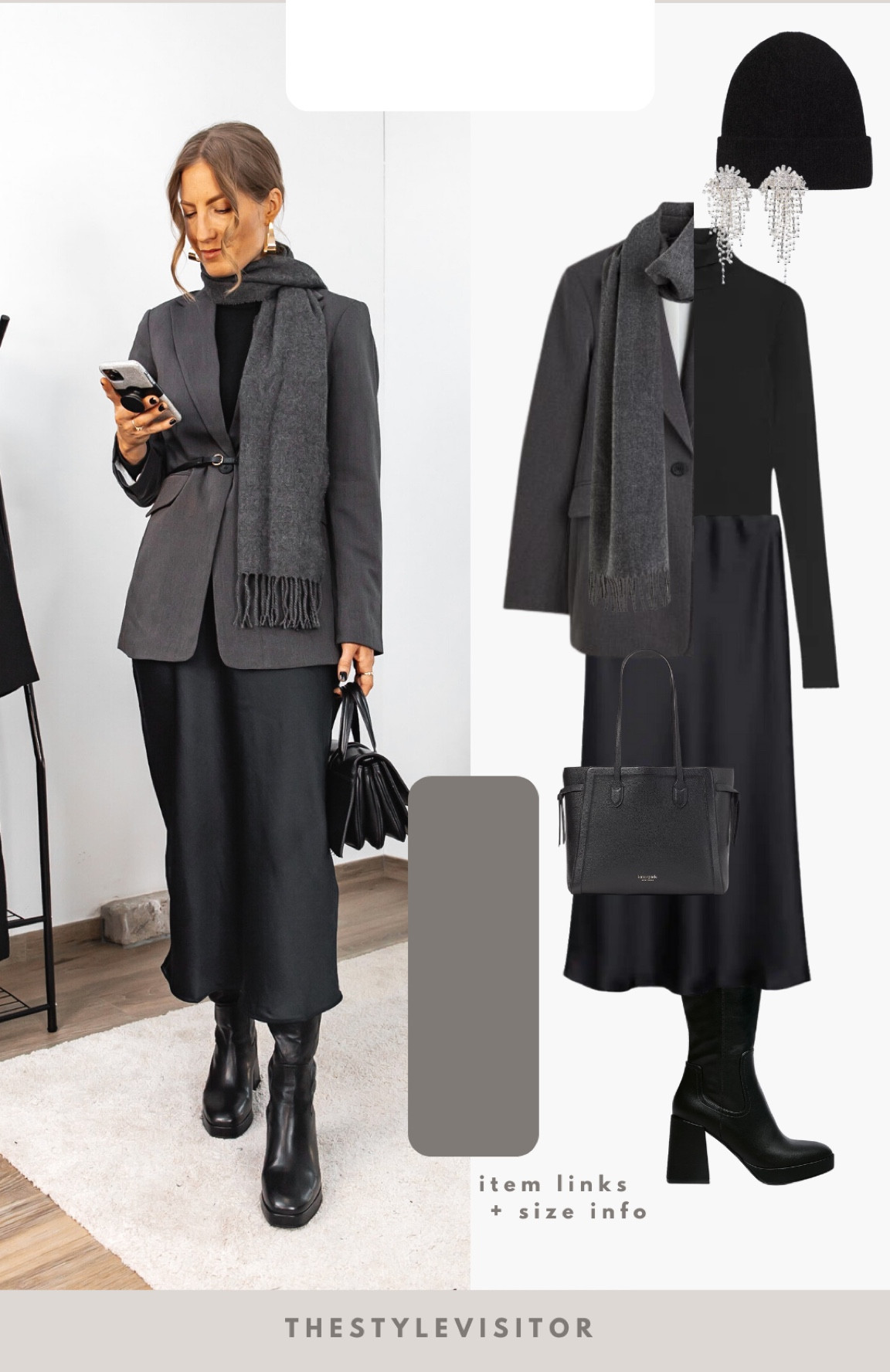 Midi skirt winter outfit. Make sure to wear boots that fit tight around the ankle when combining a skirt and boots. These ones are perfect but I did have to size up as they’re quite narrow. Read the size guide/size reviews to pick the right size.

Leave a 🖤 to favorite this post and come back later to shop

#midi skirt #fitted blazer #grey blazer #gloves #scarf #turtleneck top 

#LTKworkwear #LTKstyletip #LTKSeasonal