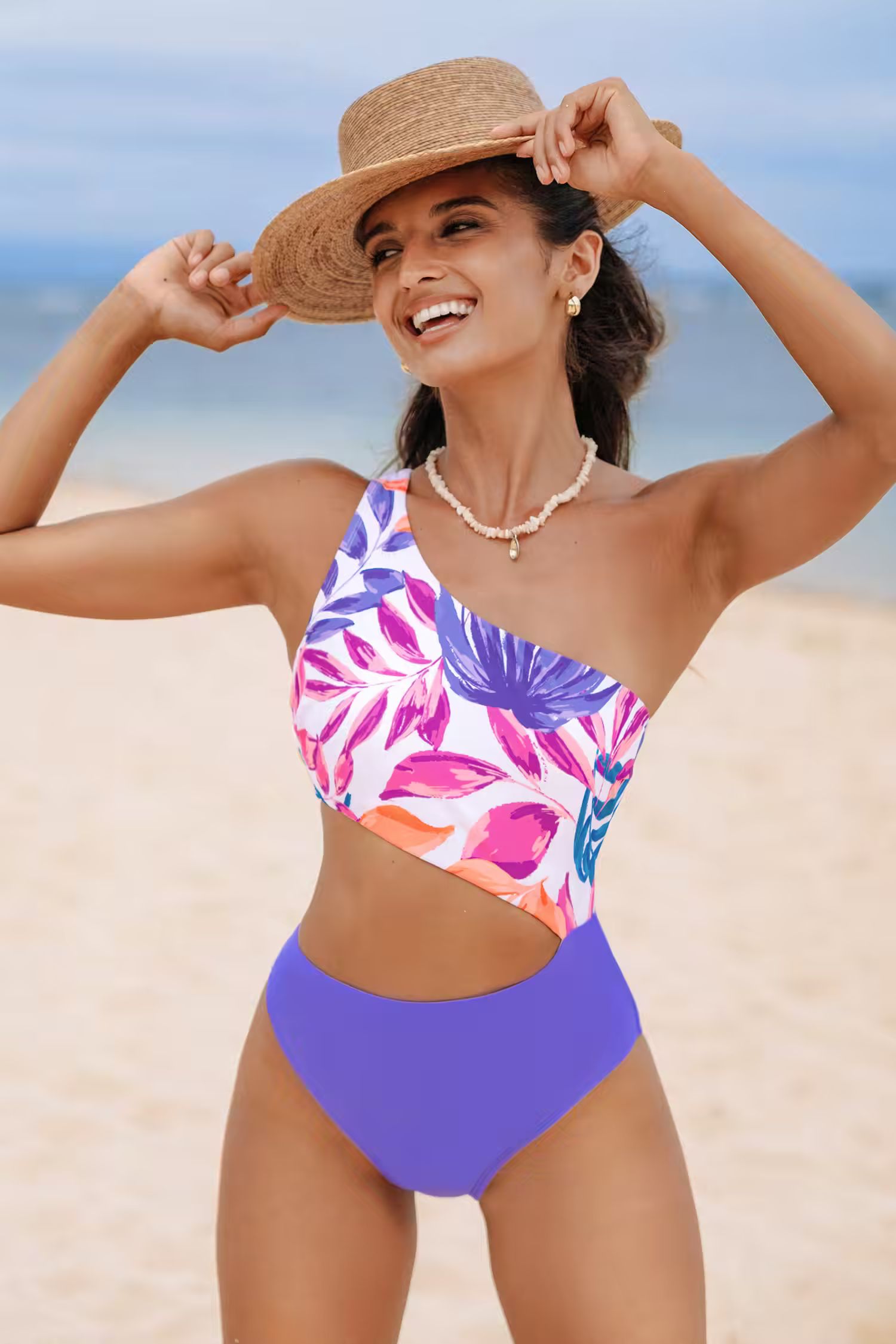 Escaping Tropical Asymmetrical Cutout One-Piece | Cupshe US