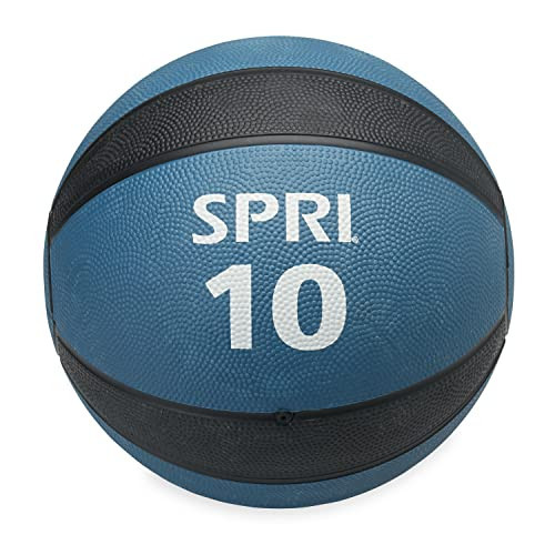 SPRI Medicine Ball - Exercise Workout Ball for Endurance Training - Thick Walled Heavy-Duty Textured Surface, Easy-to-Read Weight Label - Multi-Use Fitness Tool - Durable Construction - 10 lb | Amazon (US)