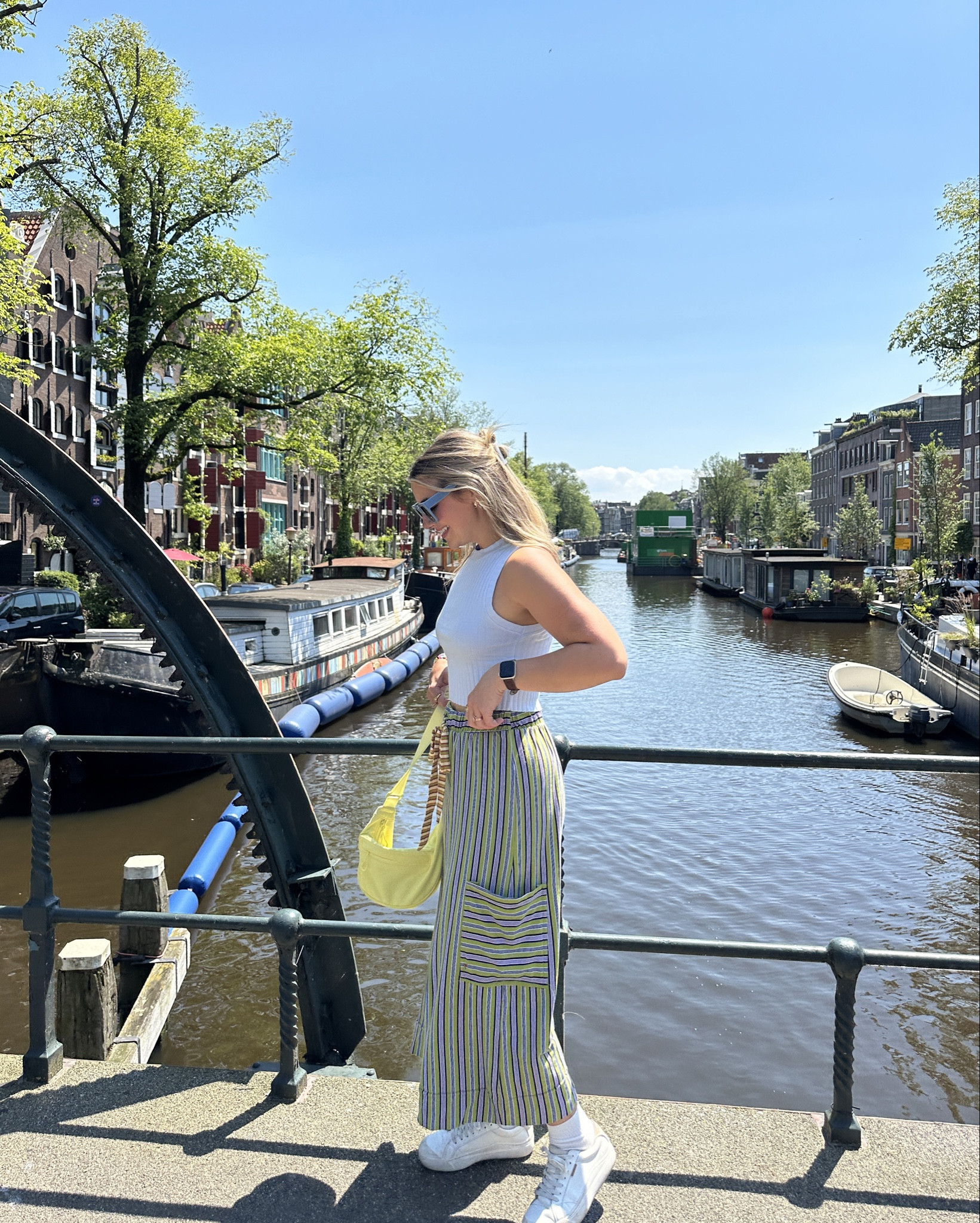 Travel outfit for the train from LON-AMS and also for walking around and lunch in Amsterdam! 
Wearing an XS in the pants (it was all that was available when I was ordering) but could have done my usual S
Size small in the tank
Shoes run tts!