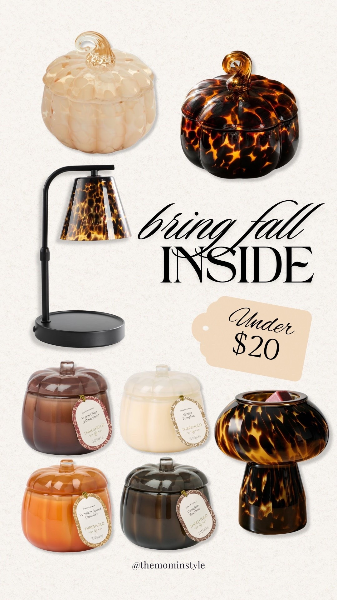 Fall decorating is officially calling, and these finds make it easy to bring the season inside without spending a fortune. From glass pumpkins and cozy candles to that gorgeous tortoiseshell lamp, there are so many good pieces here all under $20.

fall home decor, fall decorating ideas, pumpkin decor, affordable fall decor, Target fall decor, cozy home decor, autumn home decor, fall candles, tortoiseshell decor, budget friendly home decor, TheMomInStyle 

 #LTKSeasonal #LTKOver40 #LTKHome