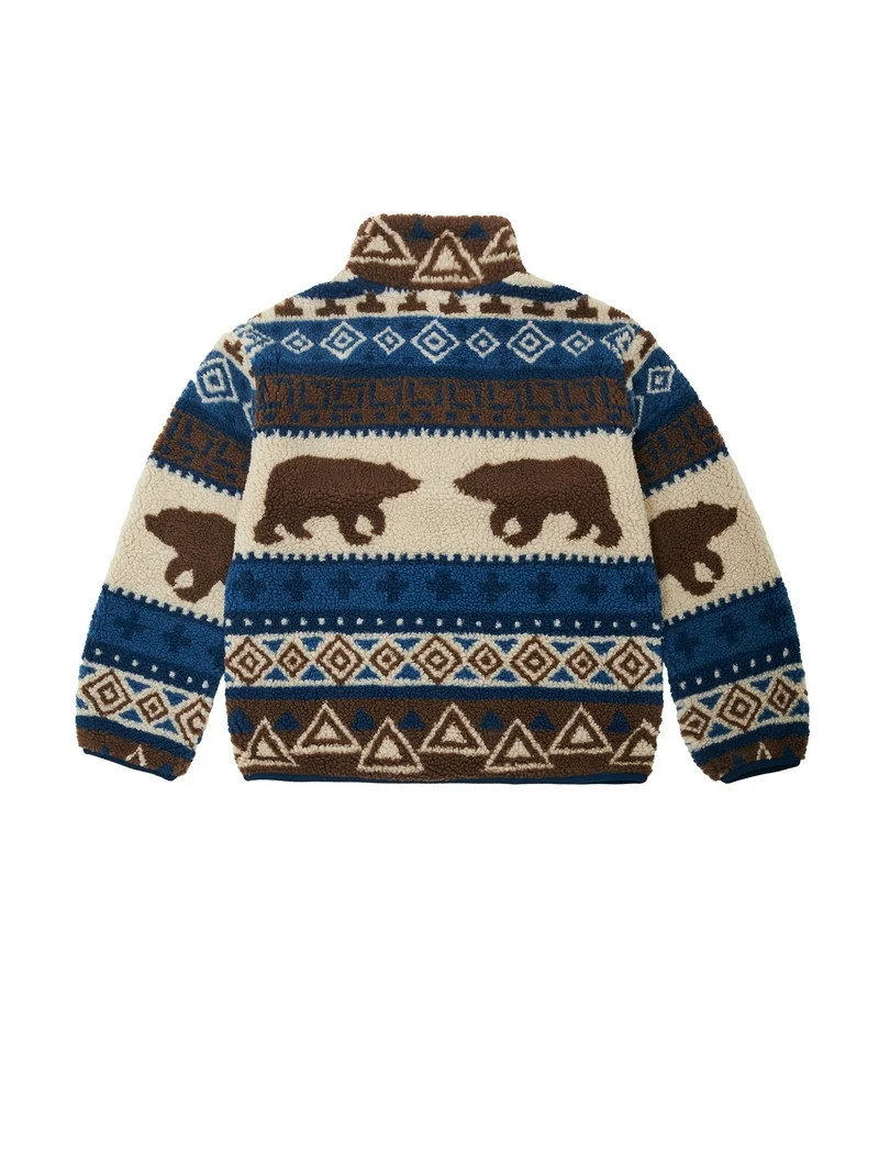 Weekend Academy Boys Faux Shearling Full Zip Jacket, Sizes 4-18 | Walmart (US)