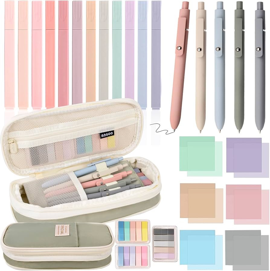 27 Pcs Aesthetic School Supplies Include 12 Pcs Aesthetic Highlighters Bible 1 Ppcs Big apacity P... | Amazon (US)