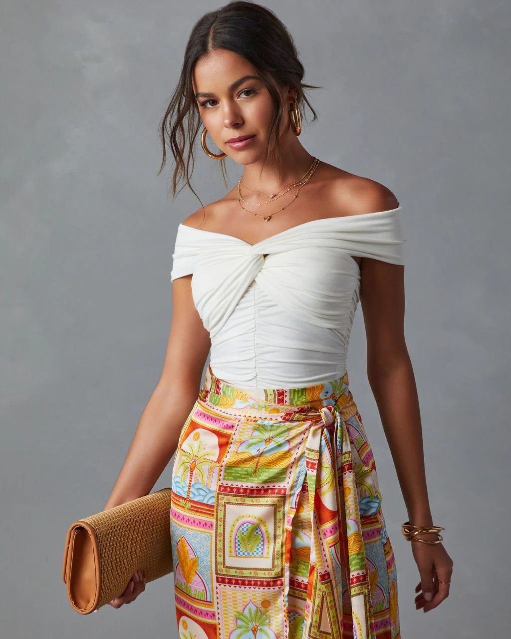 Trisha Off The Shoulder Ruched Bodysuit | VICI