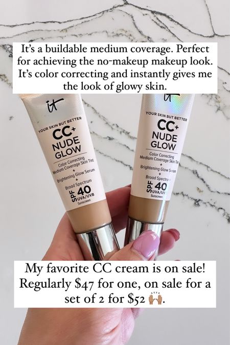 This lightweight foundation provides buildable medium coverage -- perfect for achieving that no-makeup makeup look. The 90% skin-care formula with 2% niacinamide, hyaluronic acid, and green tea extract delivers an instant healthy glow with 24 hours of skin hydration. Plus, it's suitable for all skin types.

You'll get the look of glowy skin instantly. This color-correcting foundation works to visibly brighten bare skin and improve skin texture, softness, and uneven skin tone.

How do I use it: Apply one to two pumps to clean skin, as the last step of your morning skin-care routine. Use your favorite foundation brush to effortlessly buff and blend onto your face, neck, and decollete. Apply more product as needed to build your desired level of coverage.

#LTKsalealert #LTKbeauty