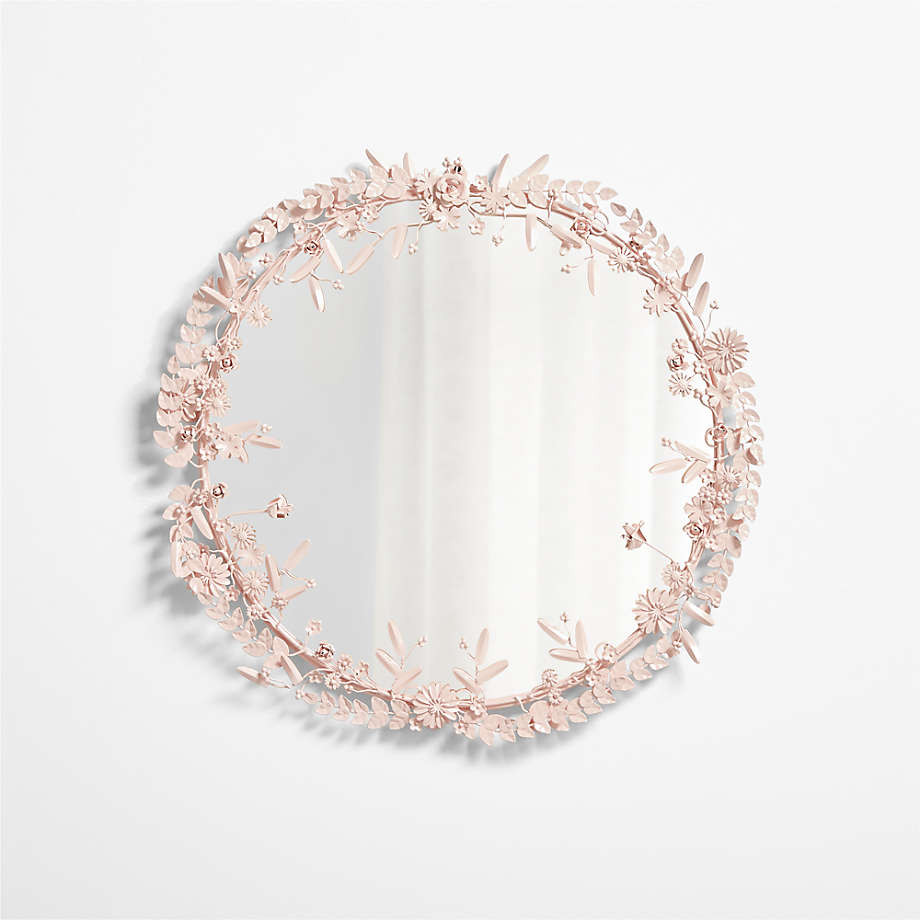 White Flower Crown 30" Kids Wall Mirror + Reviews | Crate & Kids | Crate & Barrel