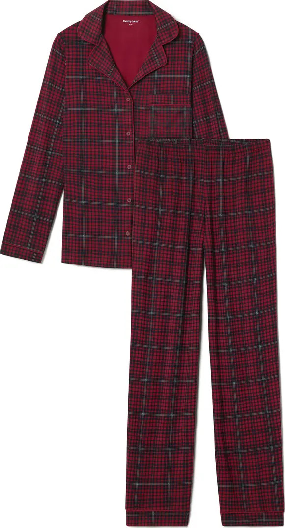 Women’s Tri-Blend Sleep Long Sleeve Top & Pant Pajamas | Nordstrom