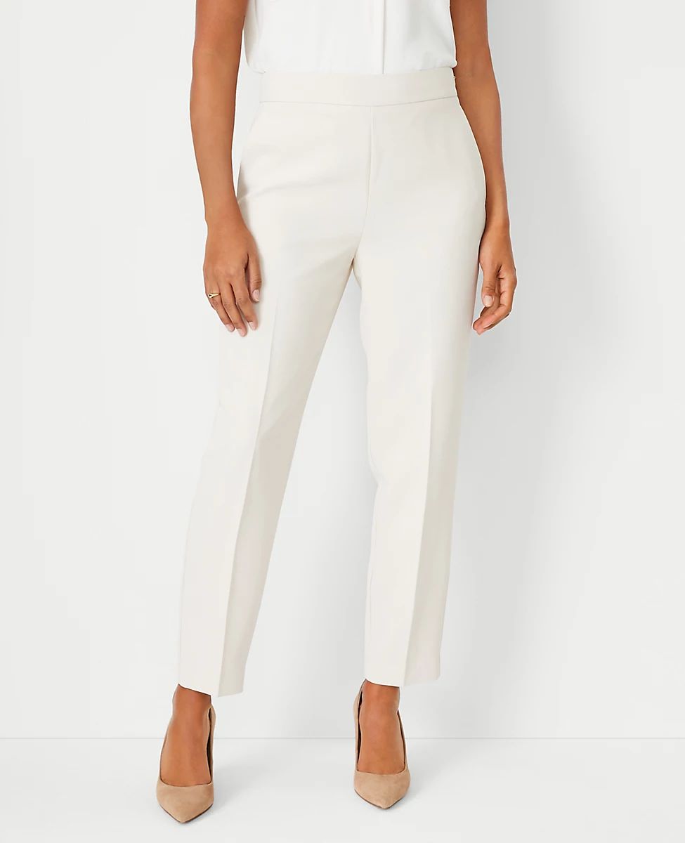 The Petite Side Zip Ankle Pant in Fluid Crepe | Ann Taylor (US)