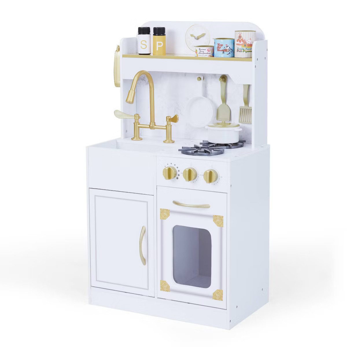 Teamson Kids Versailles Petite Classic Kids Wooden Play Kitchen White/Gold | Target