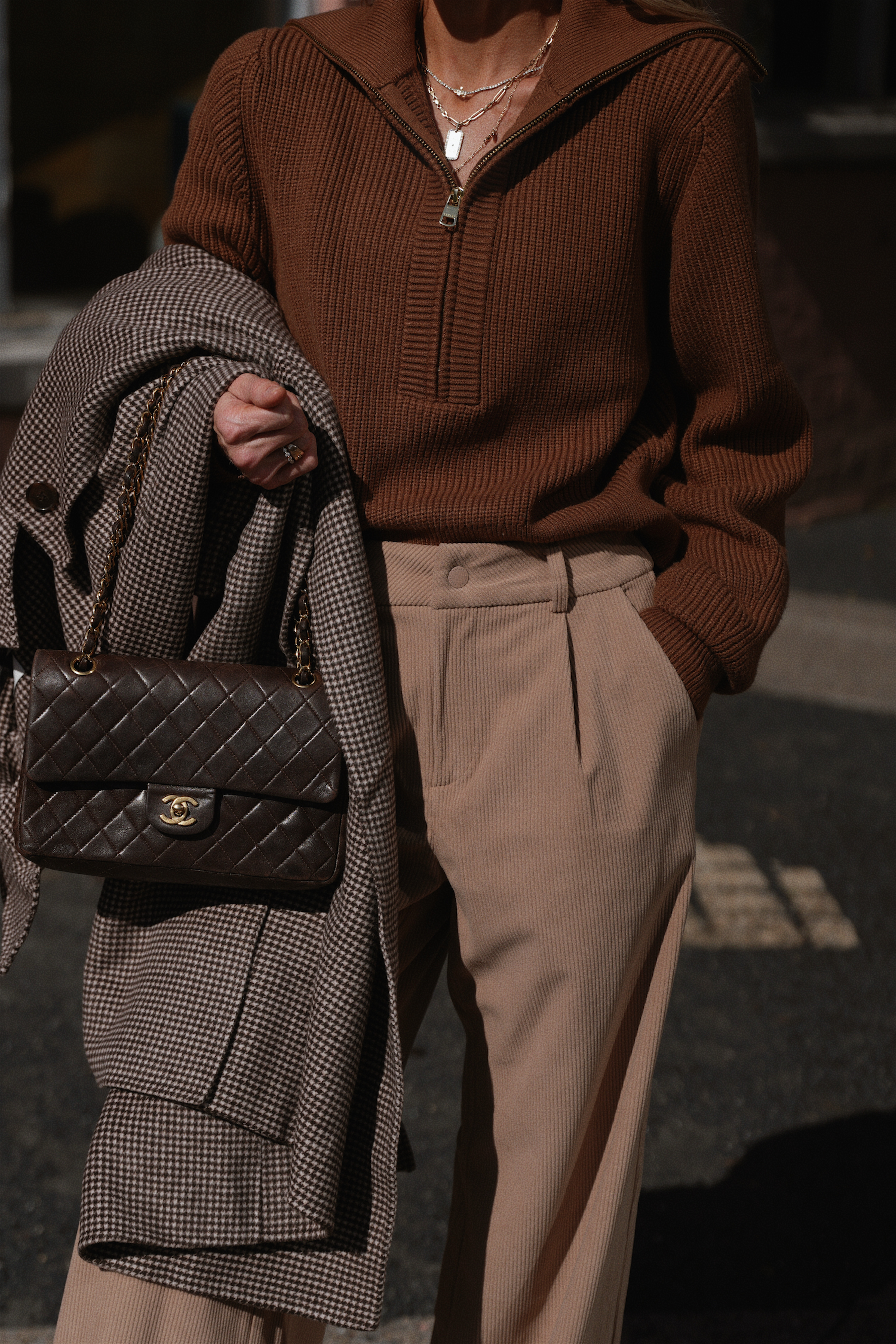 Varley fall fashion 🤎 quarter zip, houndstooth coat, trousers 

 #LTKSeasonal #LTKActive #LTKWorkwear